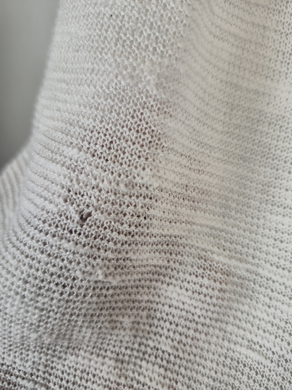 EILEEN FISHER Organic Linen Cotton Open Knit Boat Neck Sweater Ivory S - Picture 6 of 6